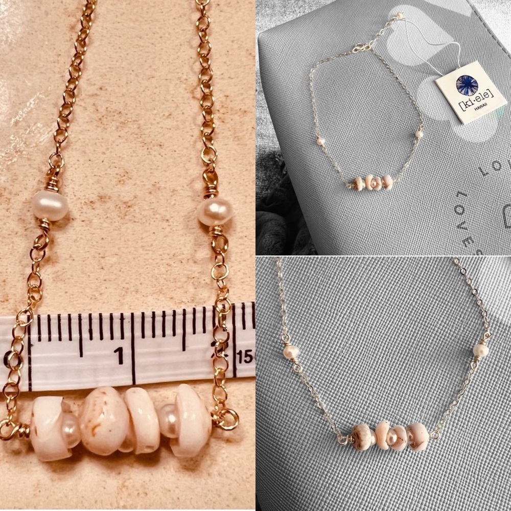 SOLD KIELE Made in Hawaii *FINAL DROP* DAINTY PUKA PEARL BRACELET Sterling - Picture 2 of 5